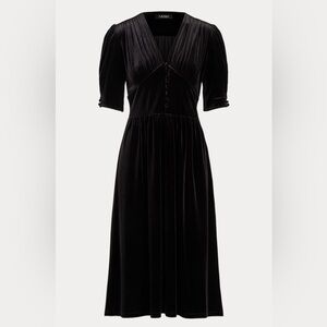 Ralph Lauren Puff Sleeve Velvet Dress